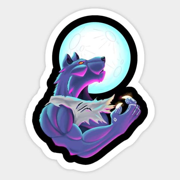 Cyberpunk Werewolf Sticker by Willow Works